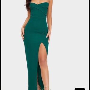 BRAND NEW strapless high slit dress